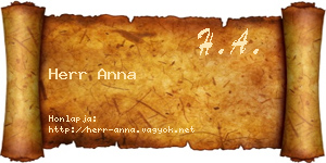 Herr Anna névjegykártya